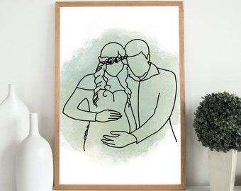 Minimalistic Nursery Art - Couple Pregnancy