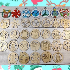Paint Your Own Wooden Christmas Ornaments! 30 Designs to choose from! Make great gifts! Family Fun! DIY Crafts