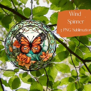 Butterfly Wind Spinner Sublimation Design, garden decor wind spinner, Wind Spinner Png, Sublimation Design, Digital Download, Commercial Use