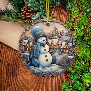 3D Christmas Round Ornaments Sublimation Christmas Tree Designs Decor Digital Download Ornament PNG Sublimation Template, Snowman Ornament