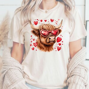 Valentines Highland Cow png, Valentine Coquette Png, Valentine&#39;s Day, Retro Valentine Png, Valentine Heart Png, Love Png, Sublimation Design