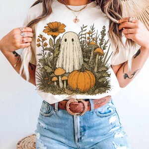 Boho Fall Pumpkin & Ghost PNG: Halloween Graphics (Digital Download