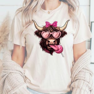 Valentine Highland Cow png, Valentine Coquette Png, Valentine&#39;s Day, Retro Valentine Png, Valentine Heart Png, Love Png, Valentine Candy Png