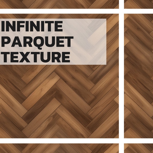 INFINITE Seamless Fishbone Herringbone Parquet Texture Pattern - Digital Self-Connecting Tile For Endless Surfaces