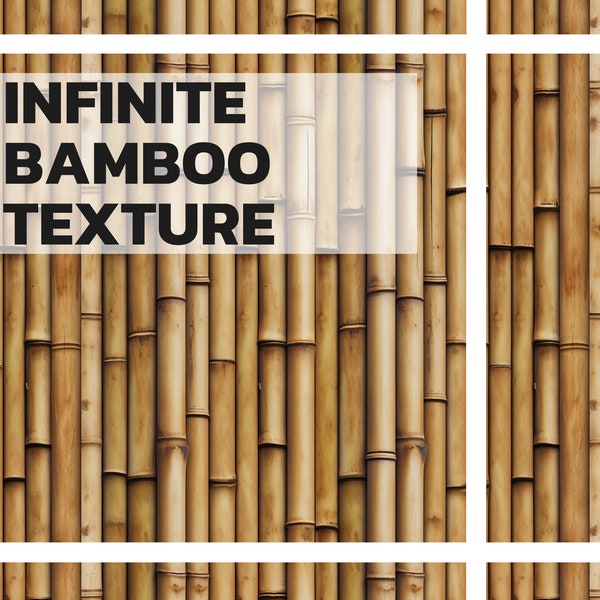 INFINITE Seamless Bamboo Wall Texture Pattern - Digital Self-Connecting Tile For Endless Surfaces