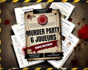 Murder Party Adult 6 Joueurs à Imprimer - Kit Jeu Mystère Années 1920 - Scenario Dîner Meurtre et Mystère PDF - Soirée Gatsby Chic