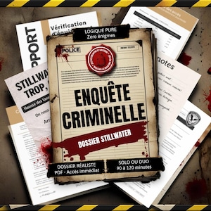 Jeu d’enquête criminelle PDF | Dossier Cold Case réaliste, jeu de détective pour adultes (téléchargement numérique)