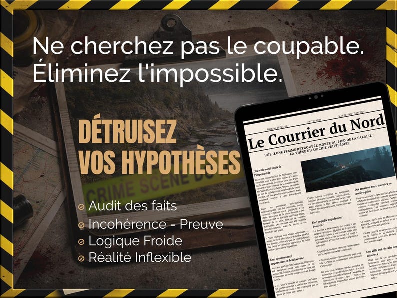 Jeu d'enquête criminelle pdf | Dossier Cold Case Realistisch, opsporingsonderzoek voor volwassenen (numérique charge) afbeelding 2