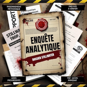 Jeu d’Enquête Adulte Solo ou Duo à Imprimer (PDF) – Dossier Criminel Immersif – Analyse & Déduction Premium – Stillwater