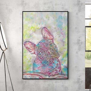 Bulldogge Druck Französische Bulldogge Leinwand WAND Dekor Französische Bulldogge Hunde Druck Wohnzimmer Wandkunst Eingangshalle