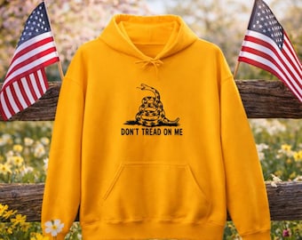 Gadsden Flag Hoodie: Senapsgult "Don't Tread on Me"-tryck