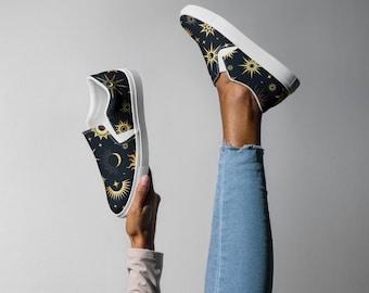 Celestial Sneakers, Women's Slip-on Canvas Shoes, Gift for Her