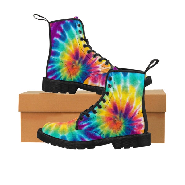 Bottes rétro Tie Dye, botte en toile de style classique pour femmes, chaussures pour dames, cadeau pour elle