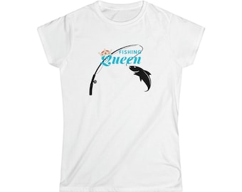 Angeln Queen T Shirt Damen Angeln T-Shirt