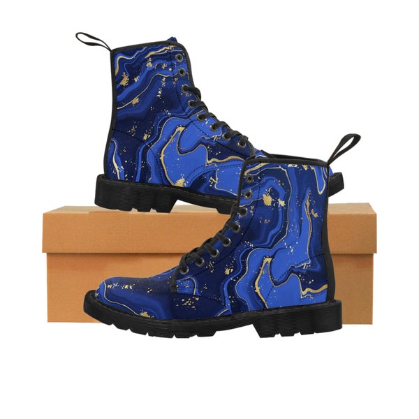 Women's Funky Paint Splotch Canvas Boots, Trend Setting Design, Classic Style Boot, Gift for Her