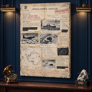 Operation High Jump Antarctica Case File Canvas Print, Declassified Expedition Art (Ready to Hang)