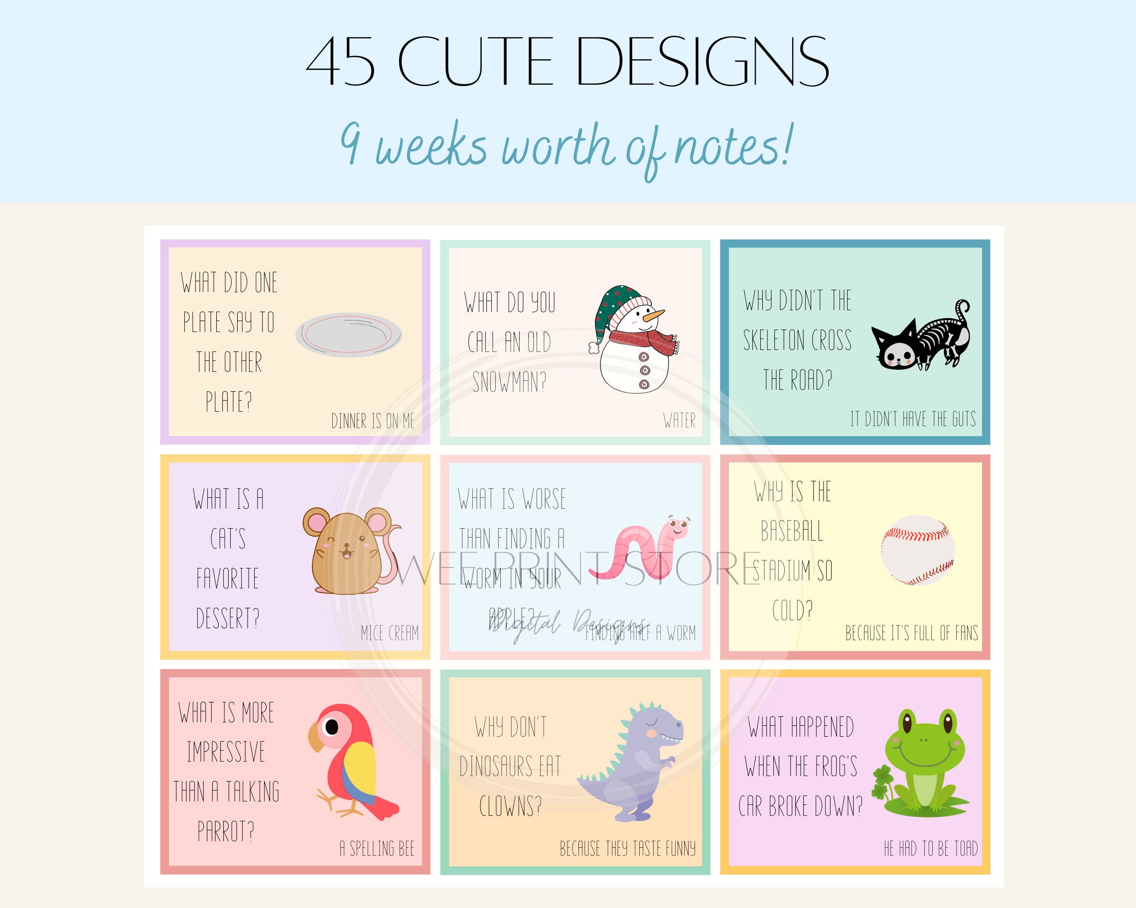 Cute Lunchbox Notes, Kids Lunchbox Jokes, Spring Lunch Box Notes ...