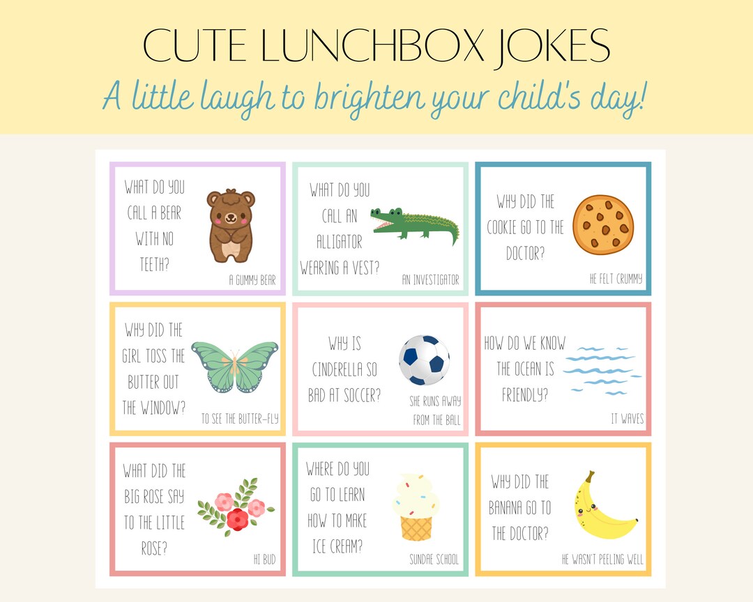 Cute Lunchbox Notes, Kids Lunchbox Jokes, Spring Lunch Box Notes ...
