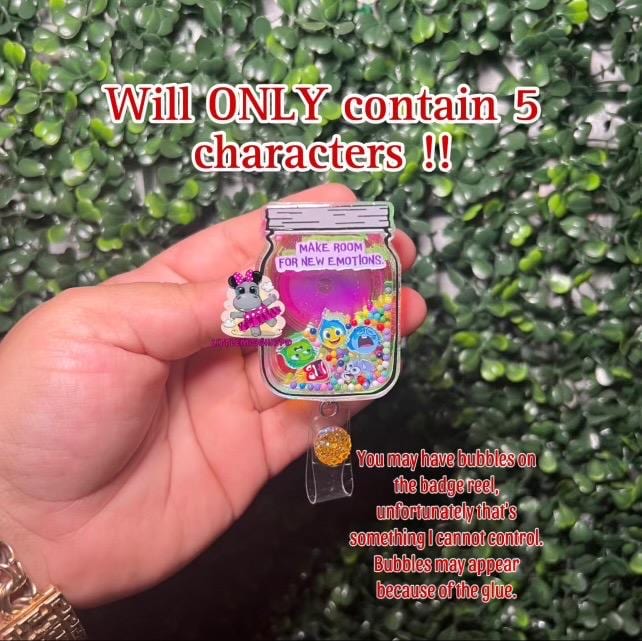 Joy and friends shaker badge reel from inside out NO LIQUID badge reel