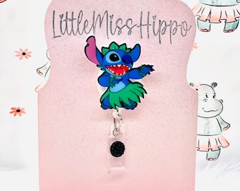 Stitch hula badge reel