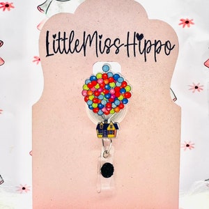 Up ballon house. Retractable ID Badge Reel nurse teacher badge reel