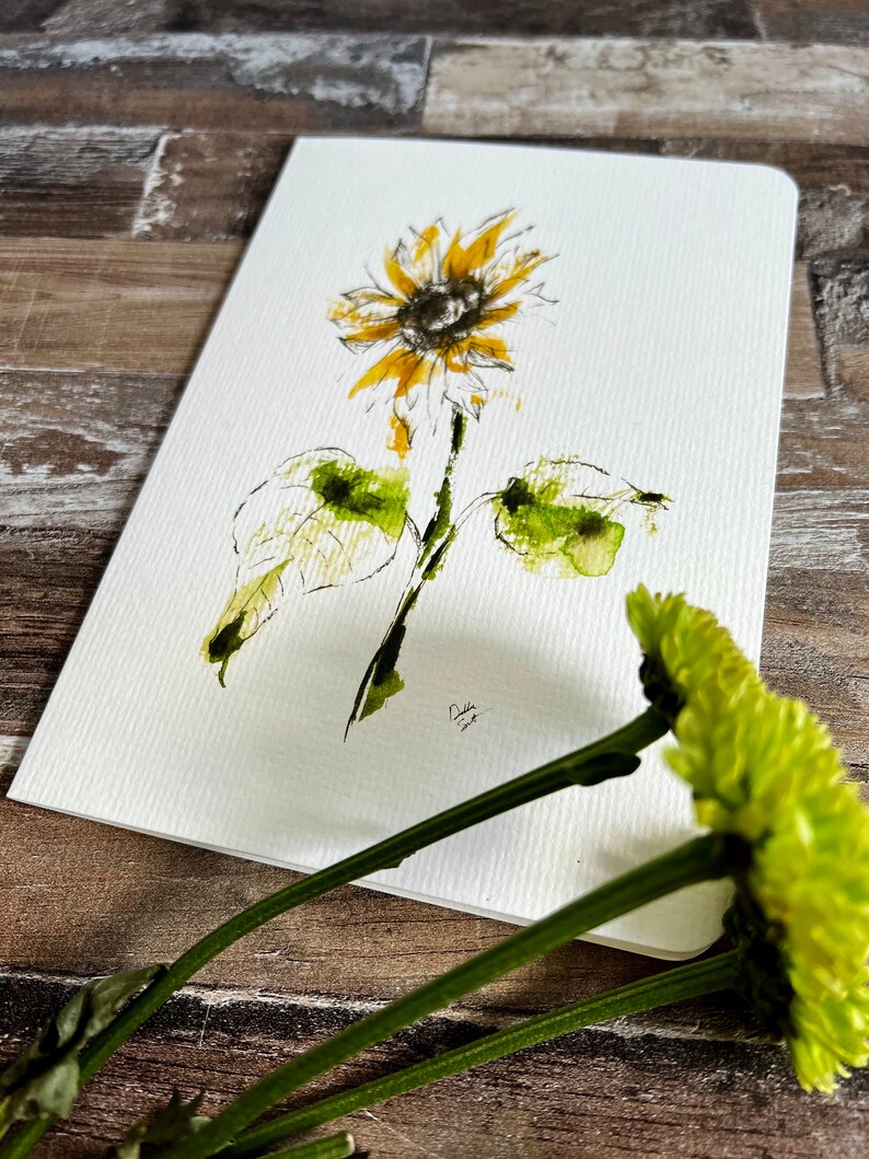 Sunflower Watercolor Card Set • Wildflower Cards • Floral Note Cards ...