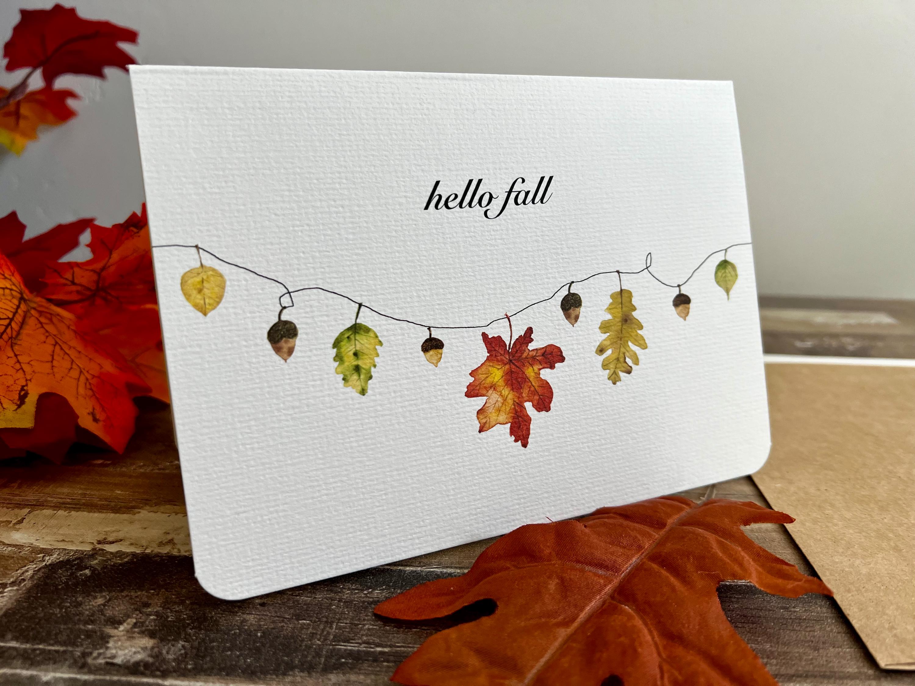 Fall Leaves Watercolor Card Set • Autumn Cards • Fall Note Cards ...