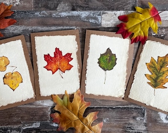 Fall Leaves Watercolor Card Set • Autumn Cards • Fall Note Cards ...