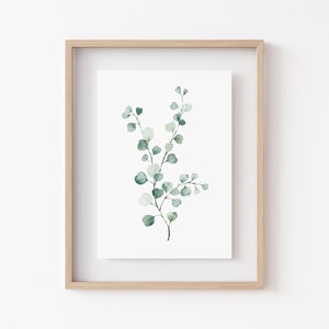 STAMPA ACQUERELLO EUCALIPTO • Verde boho • Arredamento moderno per la casa • Botanico neutro