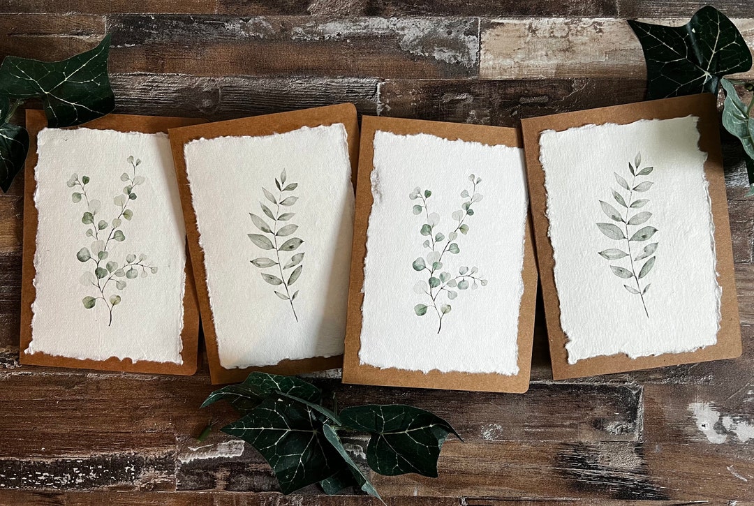 Vintage Botanical Watercolor Card Set • Greenery Cards • Botanical Note ...