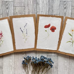 Vintage Wildflower Watercolor Card Set • wildflower cards • floral note cards • blank note cards • card set of 4