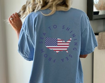 USA From Sea to Shining Sea FLAG Comfort Colors T-shirt