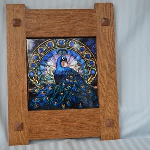 Mission style oak framed tile