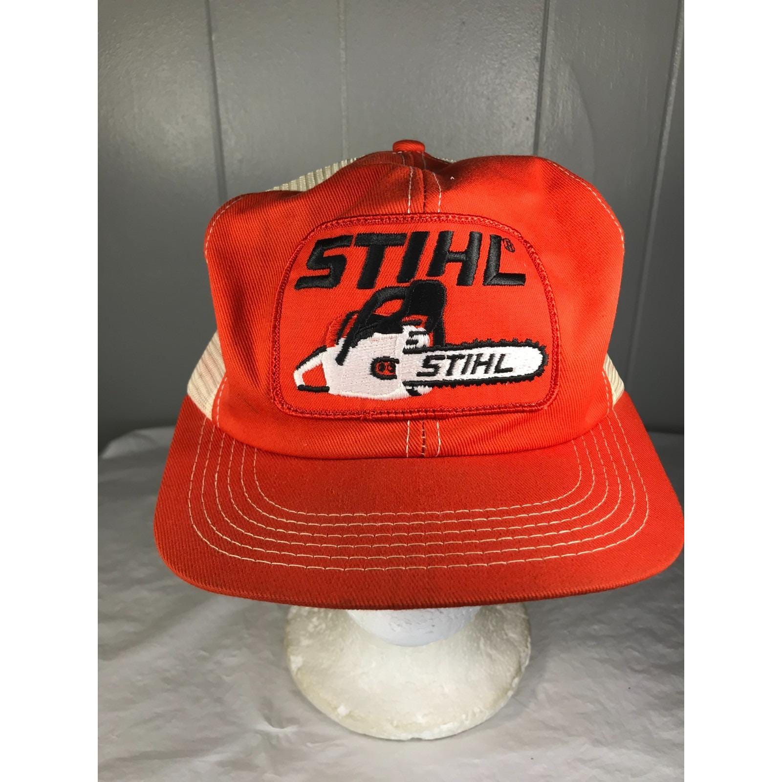 Berretto Stihl Stile Camionista Con Toppa Ricamata - Arancione E Nero, Unisex