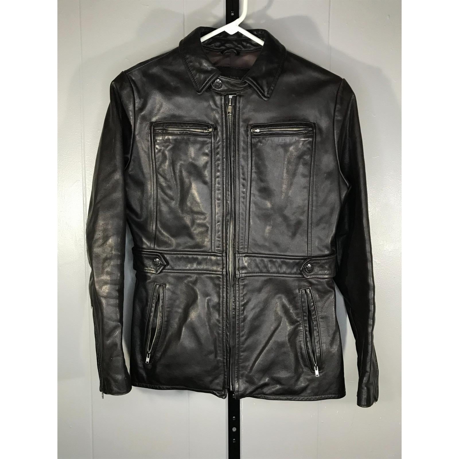 Vintage Banana Republic Leather Jacket Y2K Safari Moto Women's