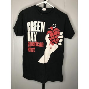 Vintage Y2K Green Day American Idiot Punk music t shirt sz MD