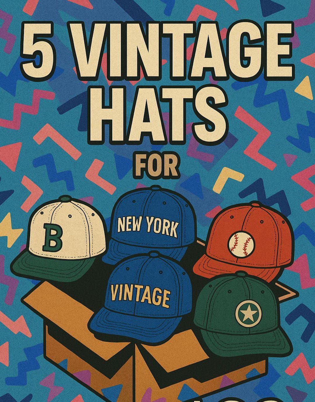 Mystery Lot of 5 Vintage Hat Caps Snapback, Rope, Trucker  display picture 3
