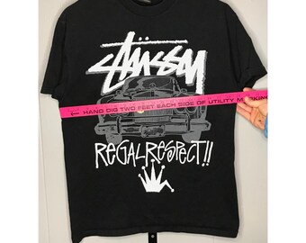 Vintage Stussy Star Graphic Spellout Regal T Shirt Size MD Shirt