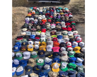 5 pack of Vintage mystery hats cap snapback trucker mesh MADE USA patch K brand K products
