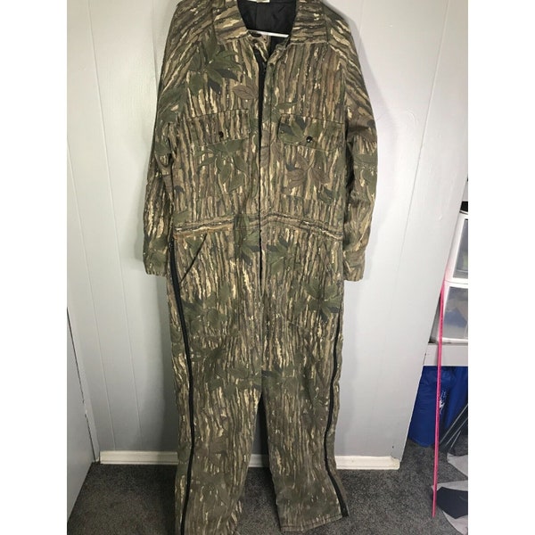 Vintage Walls Blizzard Pruf Men XL Camo Hunting Outdoor Insulated Coveralls USA