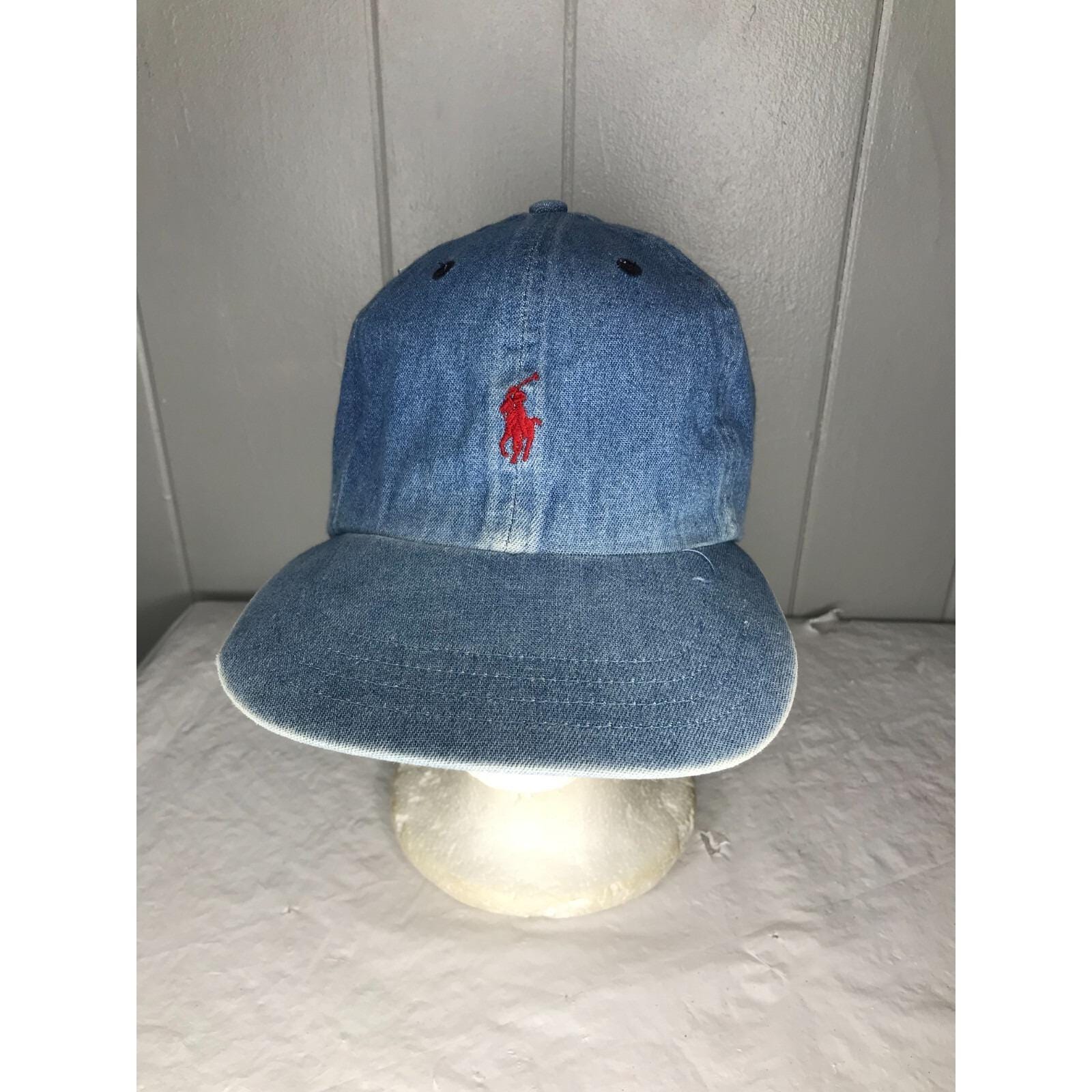 Vintage 90s Polo Ralph Lauren Denim Jean Chambray Hat Sport RL