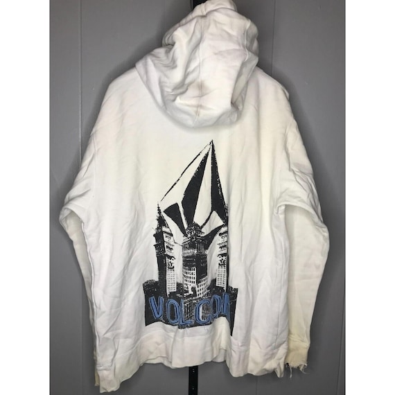 Vintage Y2K Volcom Stone Skater Surfer Distressed Zip up White