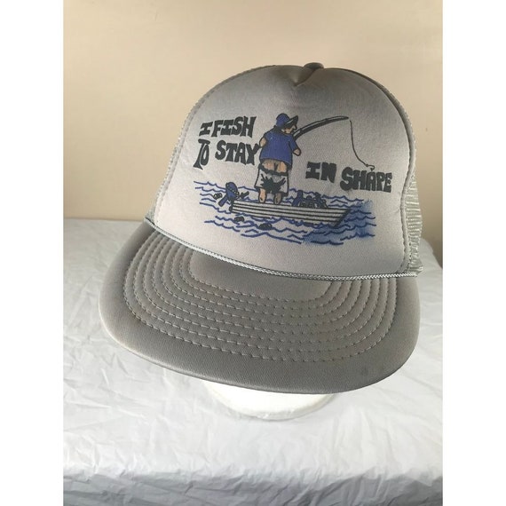 Vintage Fishing Funny Fun Trucker Mesh Snapback Hat Cap 