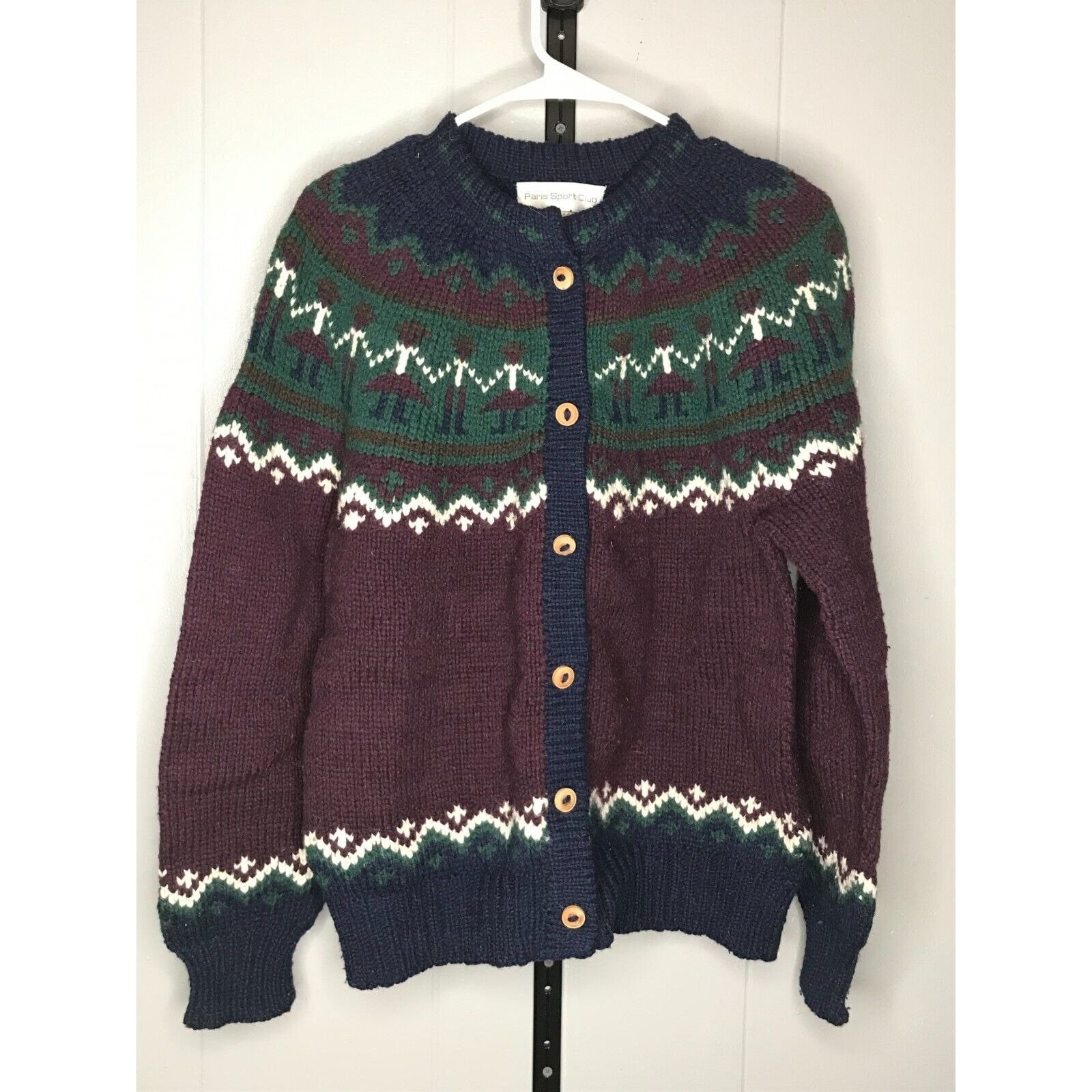 Pull Charter Club Bleu Sarcelle Rayé Métallisé - Col V - Taille Petit - Occasion Très Bon état