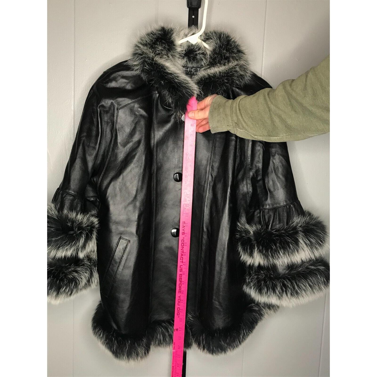 Vintage Effetto D' Italia Italy Jacket Womens Genuine Leather Fox