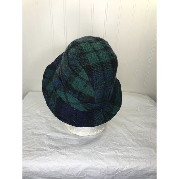 VTG Pendleton Wool Hat Mens Sz M Green Blue Bucke… - image 6