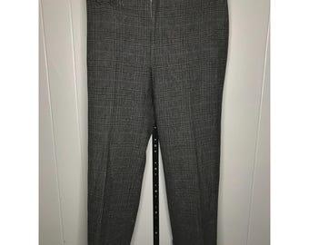 Vintage Polo Ralph Lauren Glen Plaid Wool Trouser Pants Size 34x30 Gray