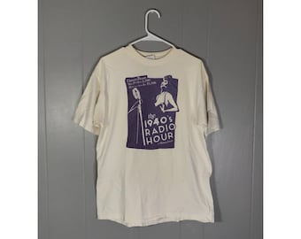 Vintage 80&#39;s Jazz Trumpet Art Graphic music T Shirt white SZ XL
