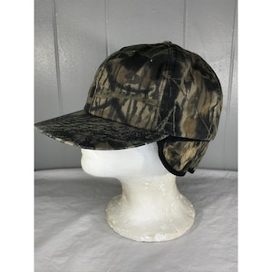 Vintage Mossy Oak Treestand ocieplany kapelusz średniej wielkości w kamuflażu z nausznikami Md USA zdjęcie 1