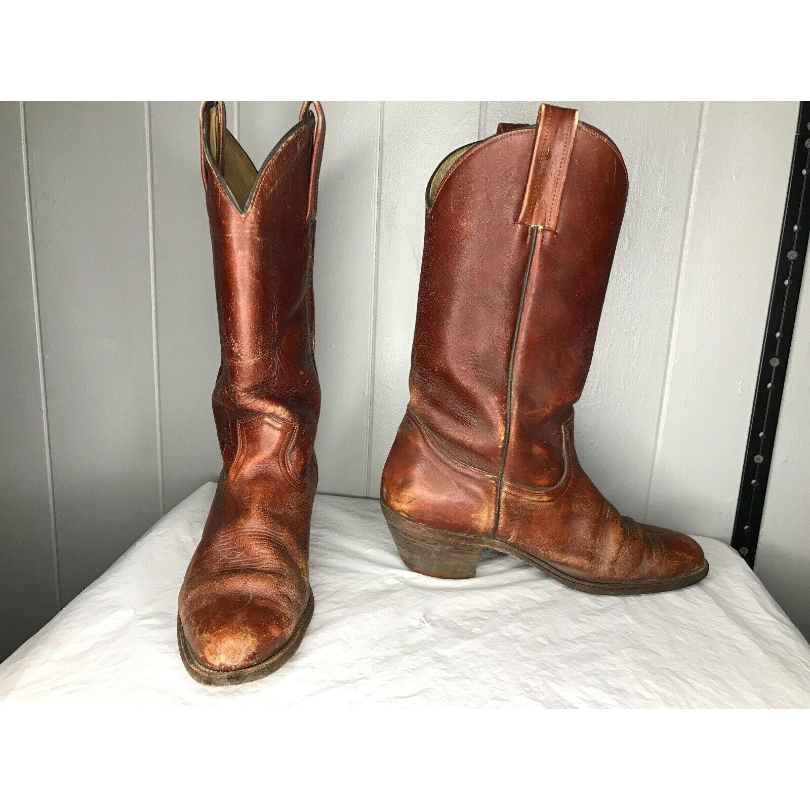 Vintage Frye Brown Leather Rider Western Boots 10.5D Womens  display picture 2